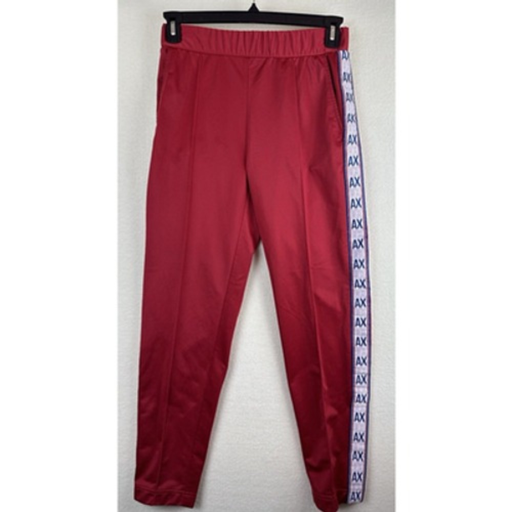 Armani Exchange Mens XS Red Tricot Drawstring Tapered Track Pants 6GZPBE Z8M8Z